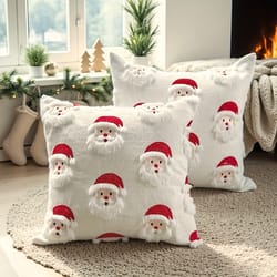cute santa claus quilted throw pillow cover, nordic ins style cushion, luxury decorative pillow cover