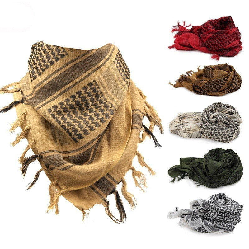 Unisex Tactical Arab Scarf, Lightweight Army Plaid Scarf, Fashion Military Warm Scarf