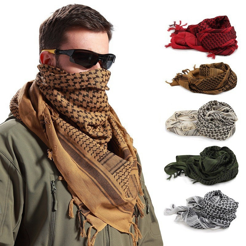 Unisex Tactical Arab Scarf, Lightweight Army Plaid Scarf, Fashion Military Warm Scarf