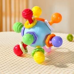 manhattan gnawing hand grip ball with potable rattle sound, teeth-glue toy