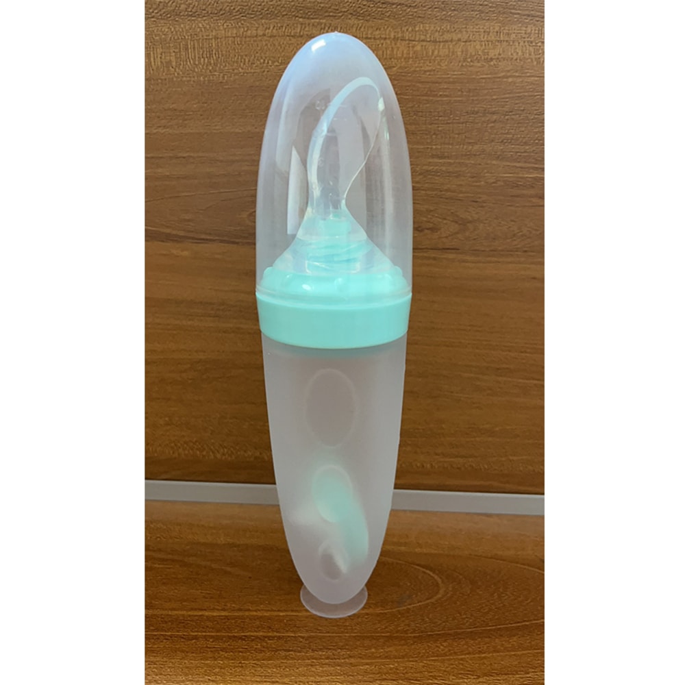 Squeeze Feeding Spoon, Depressible Silicone Bottle, Training Feeder