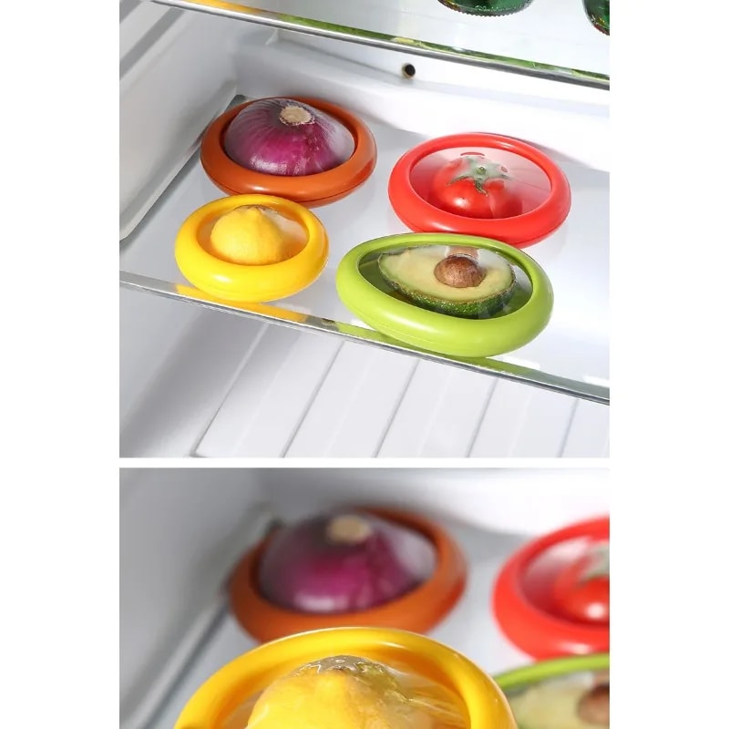 Storage Box Silicone Film Food Box Sealed Set For Fruit Preservation Vegetable Lemon Fresh Storage