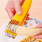 Stainless Steel Banana Slicer, Curved Handle Chopper for Cutting Fruits, Vegetables, and Sausage in Kitchen