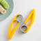 Stainless Steel Banana Slicer, Curved Handle Chopper for Cutting Fruits, Vegetables, and Sausage in Kitchen