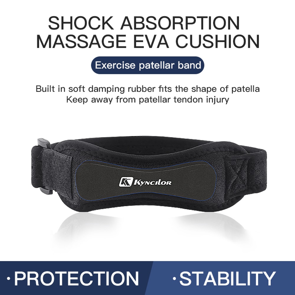 Knee Tendon Strap Protector for Sports and Running, Adjustable Silica Gel Patella Band Support