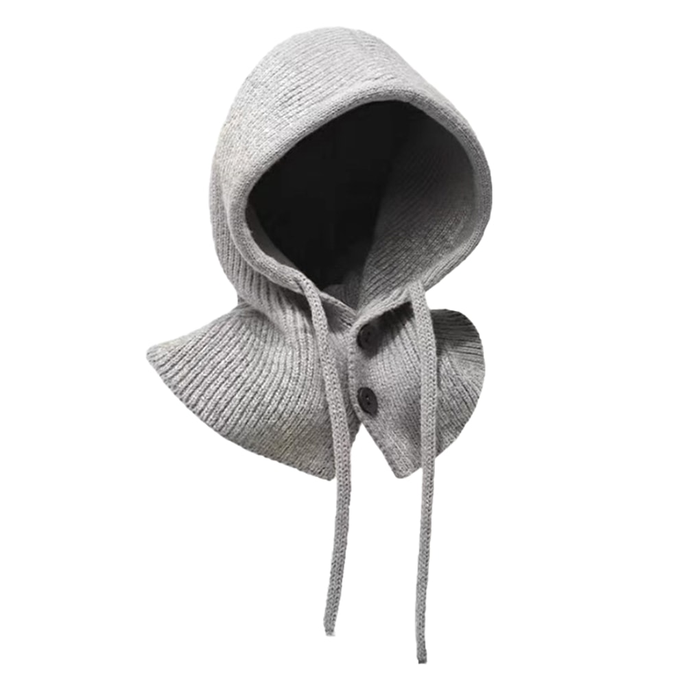 Winter Fashion Hats Wool Knitted Scarf Set Balaclava Hooded Caps Neck Warmer Shawl Gothic Beanies P 7