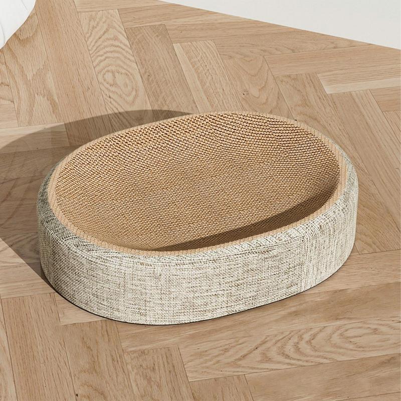 Sisal Scratching Cat Bed, Oval Shape Scratch Pad, Multifunctional Pet Sleeping Mat for Cats