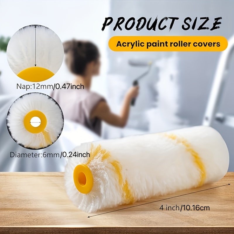 Latex Paint Roller Brush For Home Dense Bristles Ideal For Walls Cabinets Doors Fences And Ceilings 1