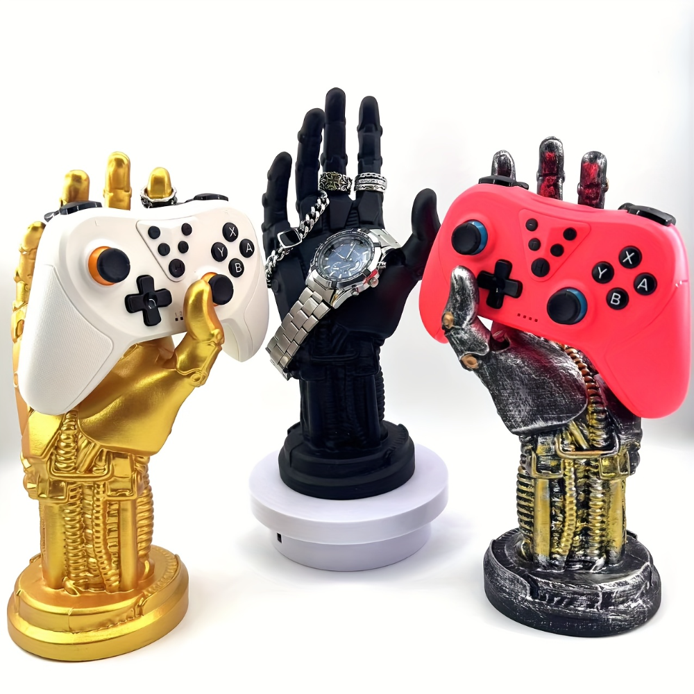 Cyberpunk Mechanical Arm Desktop Headphone Stand, New Creative Games Controller Sculpture Decoration