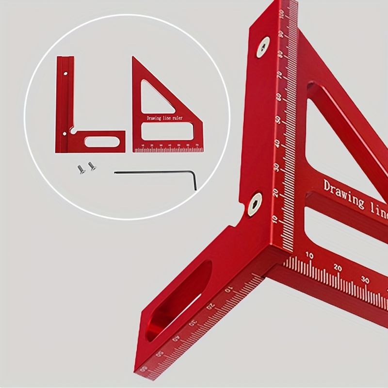 Woodworking Square Protractor Carpenter Square Aluminum Miter Triangle Multi Angle Measuring Ruler 4
