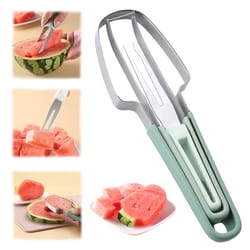 watermelon windmill cutter set, summer fruit fork knife slicer, stainless steel tool for easy cutting at home