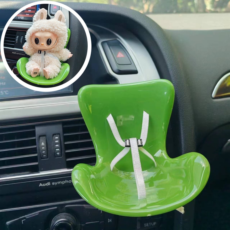 Cute Doll Car Seat Labubu Doll, Aromatherapy Decoration, Safety Seat Accessorie Gift for Car Interior