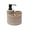 Durable Resin Bathroom Organizer Sandstone Bath Accessory Set Soap Pump Toothbrush Holder Tumbler 1