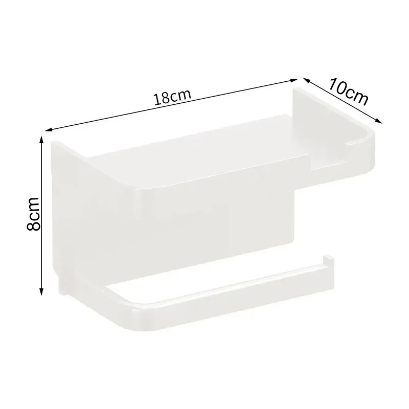 Plastic Toilet Paper Holder with Phone Storage, Kitchen Towel Placement, Seasoning Rack for Bathroom Wall