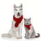 Red Knit Scarves With Pompom, Dog Knitted Scarf, Neck Warmer Bandana Christmas Festival Party Pet Puppy Cat Decor Access