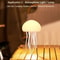 Cute Jellyfish Bedside Lamp RGB Gradient, Cartoon Jellyfish Night Light, Voice Control Type C Charging LED Night Lamp