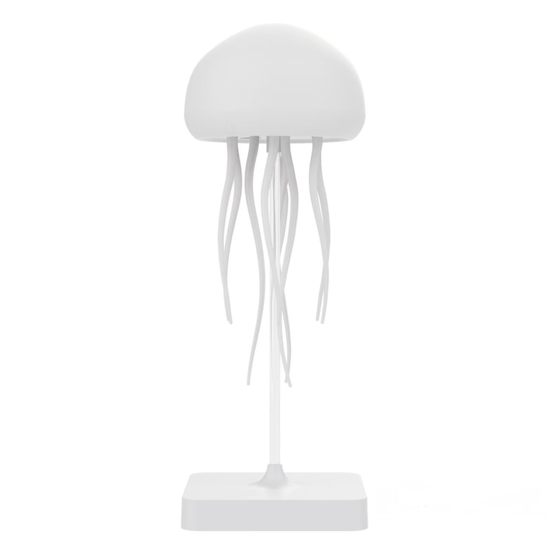 Cute Jellyfish Bedside Lamp RGB Gradient, Cartoon Jellyfish Night Light, Voice Control Type C Charging LED Night Lamp