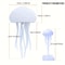 Cute Jellyfish Bedside Lamp RGB Gradient, Cartoon Jellyfish Night Light, Voice Control Type C Charging LED Night Lamp