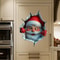 Vinyl Christmas Wall Stickers Stereo Santa Claus Break Through Removable Holiday Decor Home Wall 2