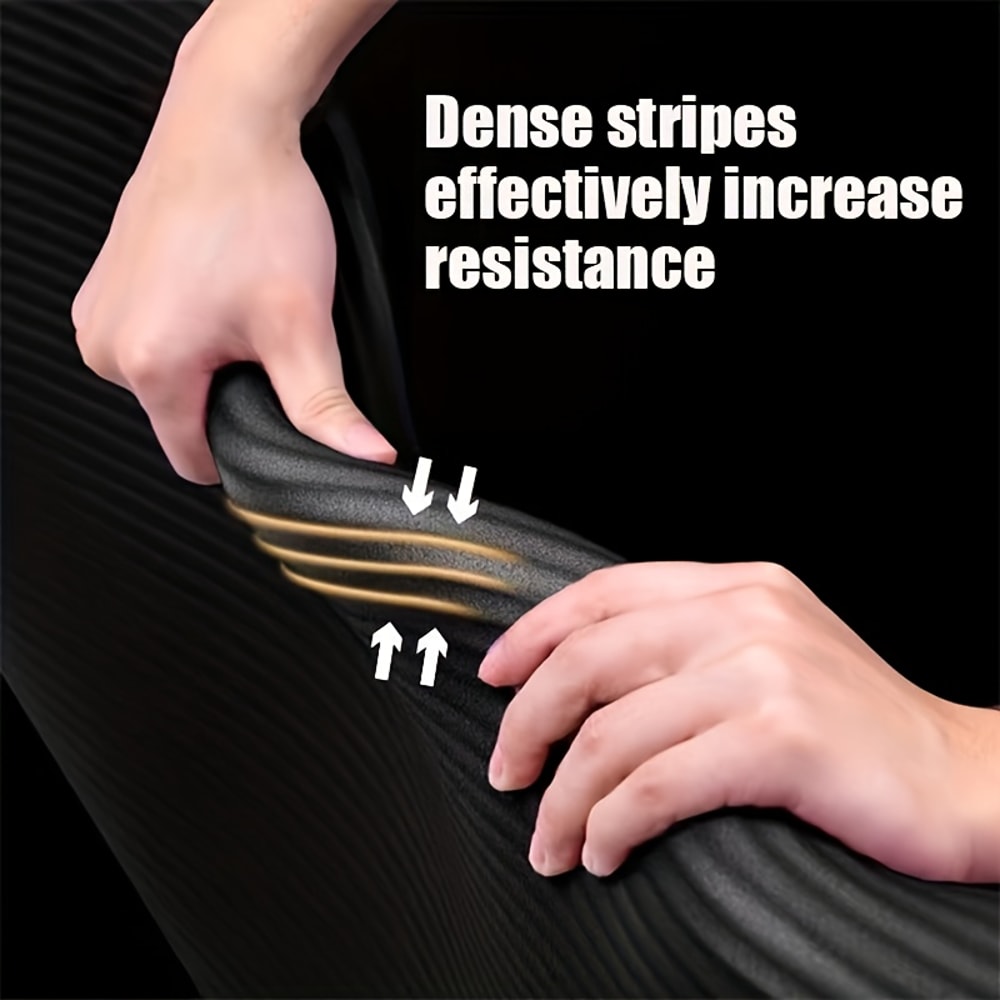 Durable NBR Rubber Yoga Mat, Thickened Non Slip Soft Black Mat, Home Fitness Training Equipment and Workouts