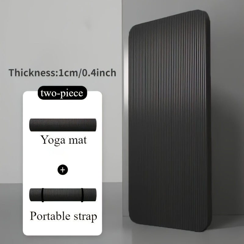 Durable NBR Rubber Yoga Mat, Thickened Non Slip Soft Black Mat, Home Fitness Training Equipment and Workouts