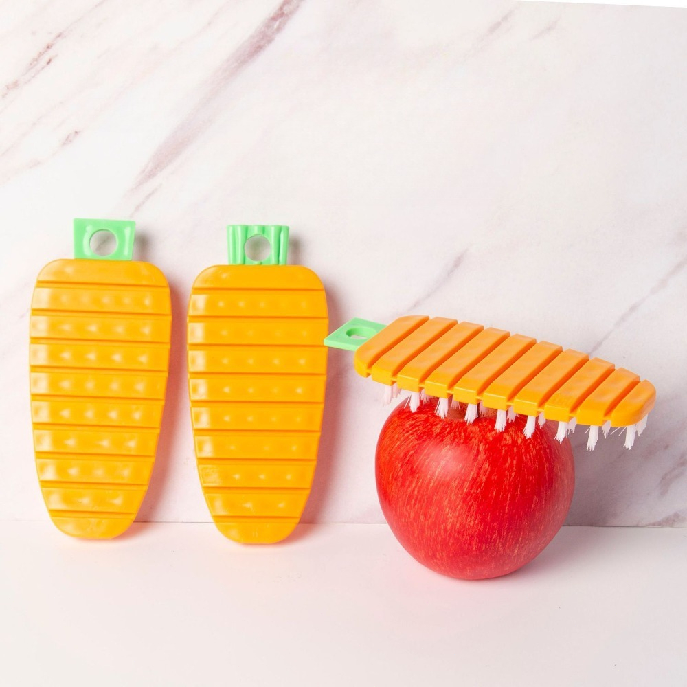 Dishwasher Safe Kitchen Brush for Fruits Vegetables, Flexible Vegetable Cleaning Brush Scrubber for Potato Carrot Apple