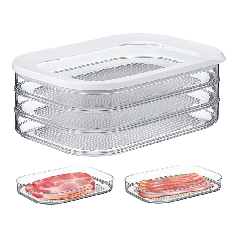 Frozen Plastic Kitchen Refrigerator, Fresh-Keeping Box With Lid Food Grade, Special Storage Box Deli Meat Containers