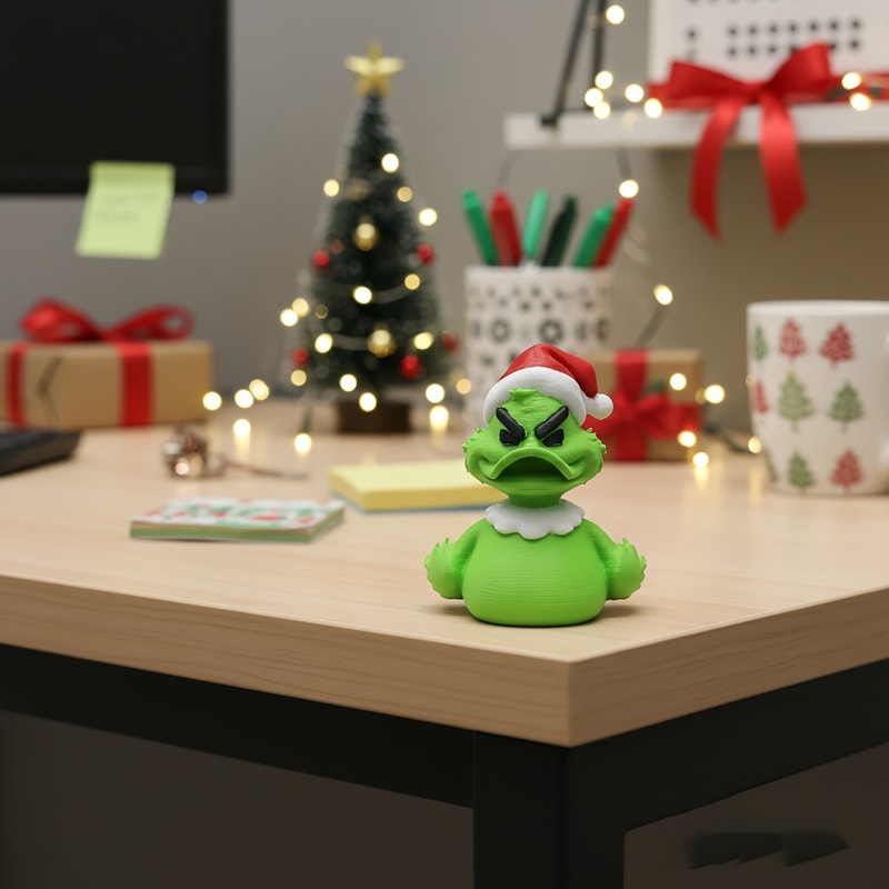 Indoor outdoor desktop Christmas duck statue, Christmas home decoration, novel gift for home office