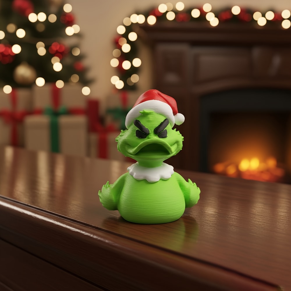 Indoor outdoor desktop Christmas duck statue, Christmas home decoration, novel gift for home office