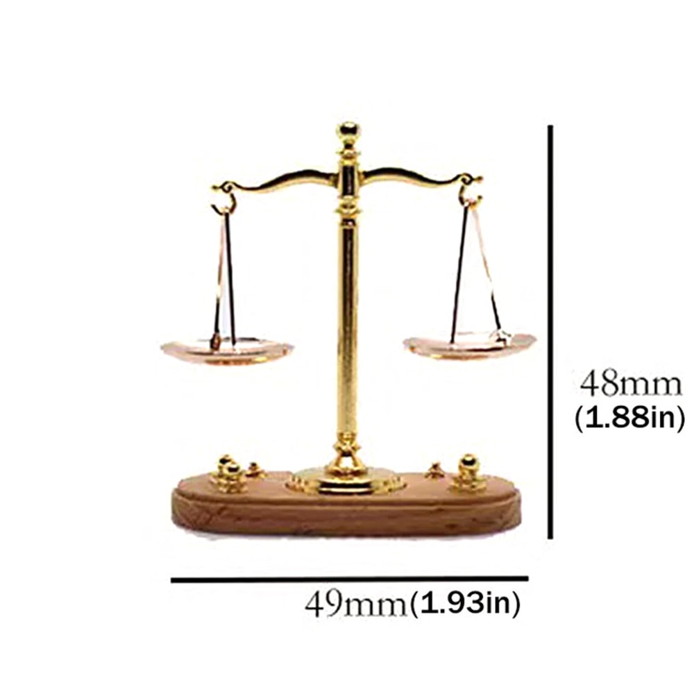 Miniature Accessories Antique Justice, Scale Model, Mini Vintage Balance Scales Ornament, Kids Gift for Home