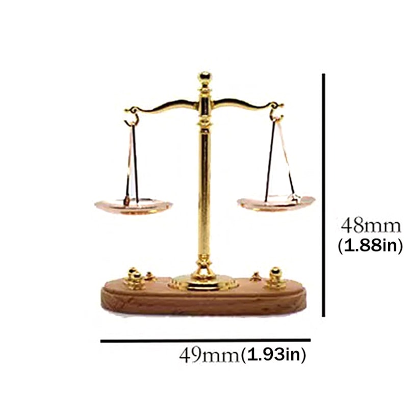 Miniature Accessories Antique Justice, Scale Model, Mini Vintage Balance Scales Ornament, Kids Gift for Home