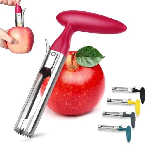 Stainless Steel Apple Corer, Premium Fruit Cutter, Pear Seeder Slicer Knife Tool for Kitchen, Vegetable Core Remover