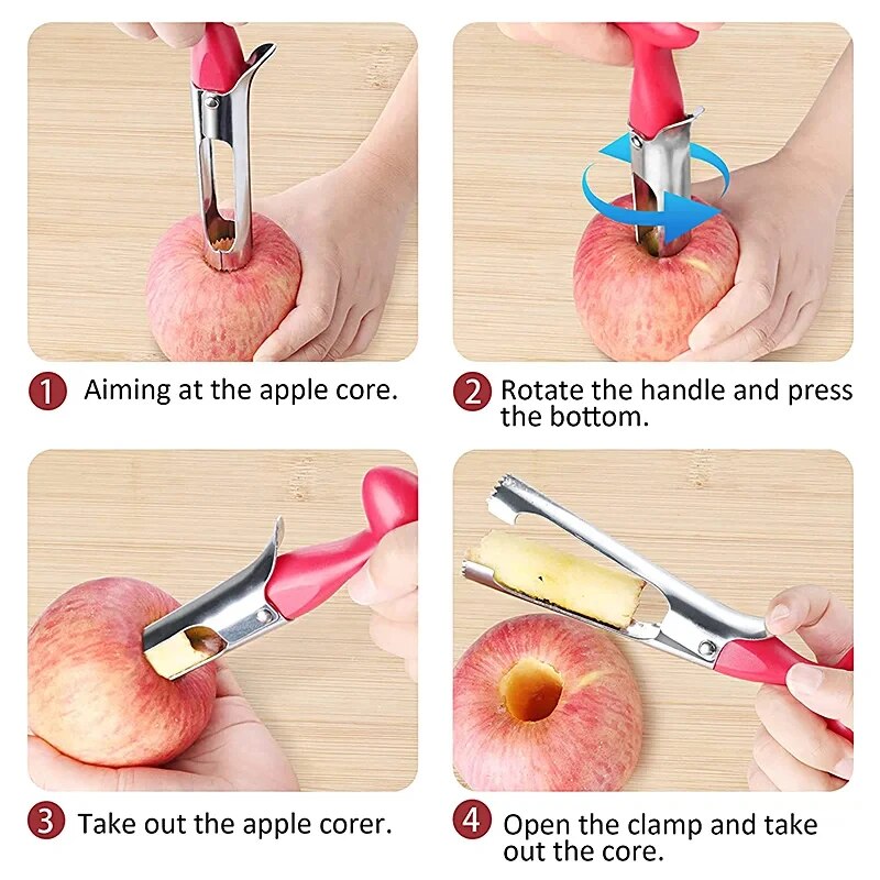 Stainless Steel Apple Corer Premium Fruit Cutter Pear Seeder Slicer Knife Tool For Kitchen Vegetabl 1