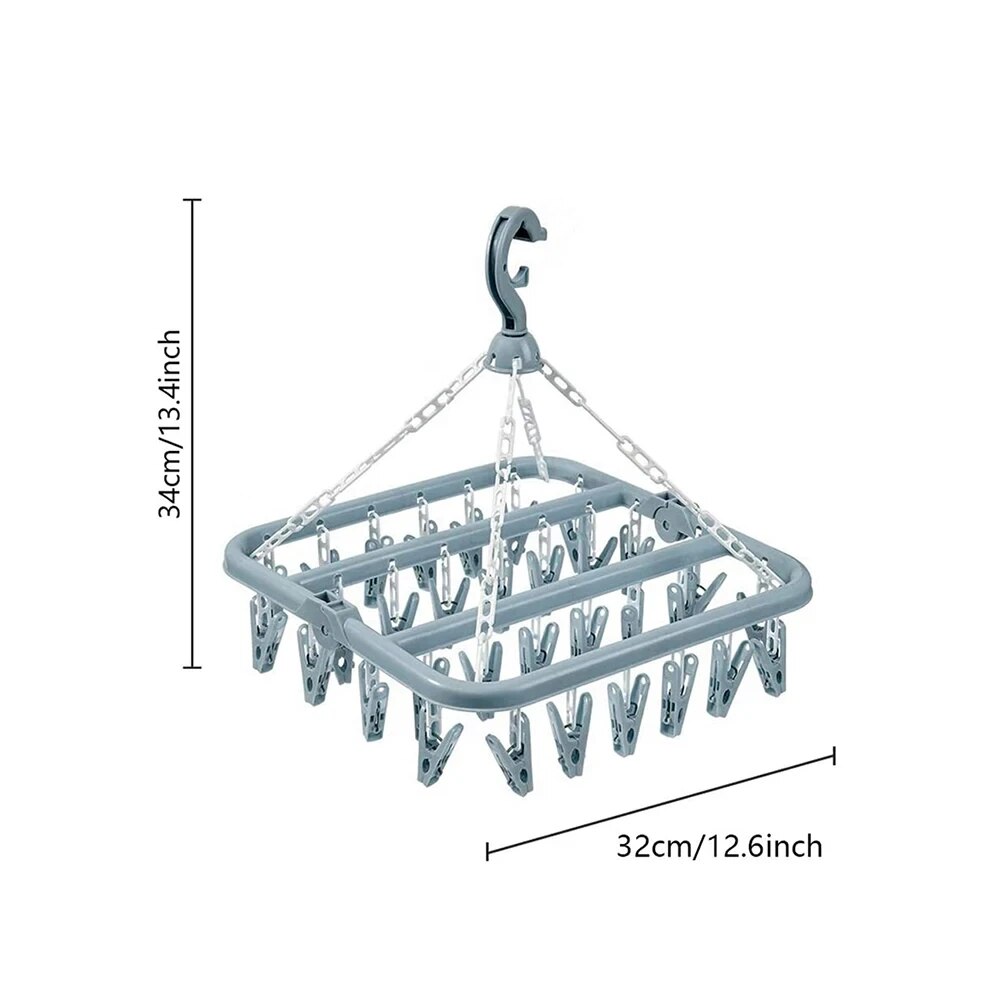 Socks Underwear Drying Rack Clothes Hanger With Clips Folding Laundry Hanging Stand 5