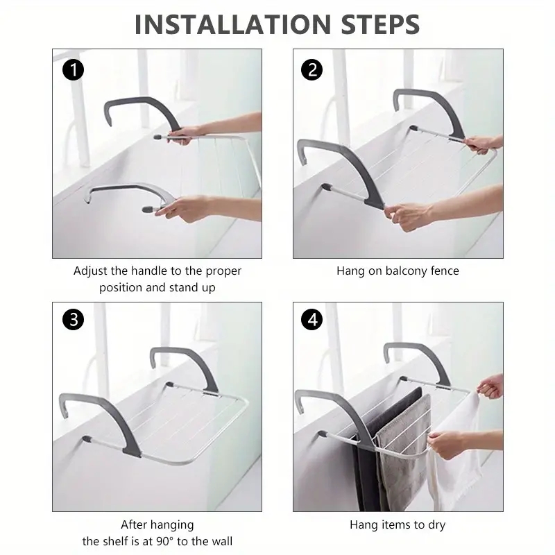 Clothes Hanger for Storage, Foldable Balcony Hanging Socks and Shoes Hanger, Multi Use Towel Hanger