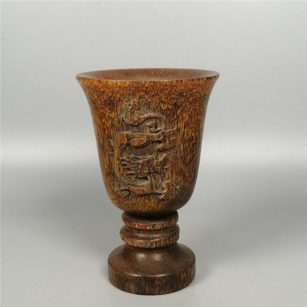 Hand Carved Chinese Antique Cup Ornaments, Traditional Artifacts for Collectible Interior Design