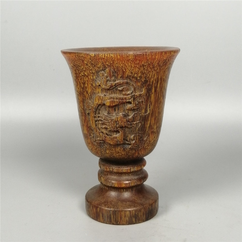 Hand Carved Chinese Antique Cup Ornaments, Traditional Artifacts for Collectible Interior Design