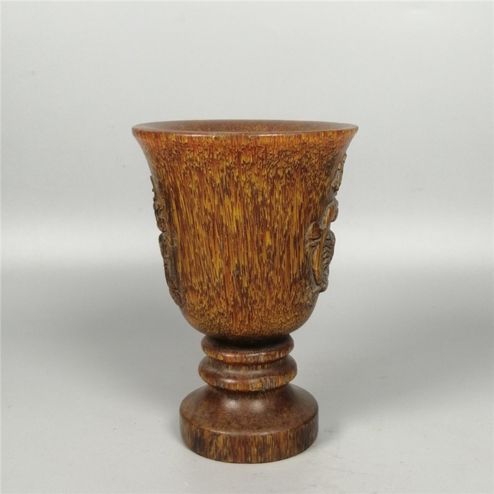 Hand Carved Chinese Antique Cup Ornaments, Traditional Artifacts for Collectible Interior Design