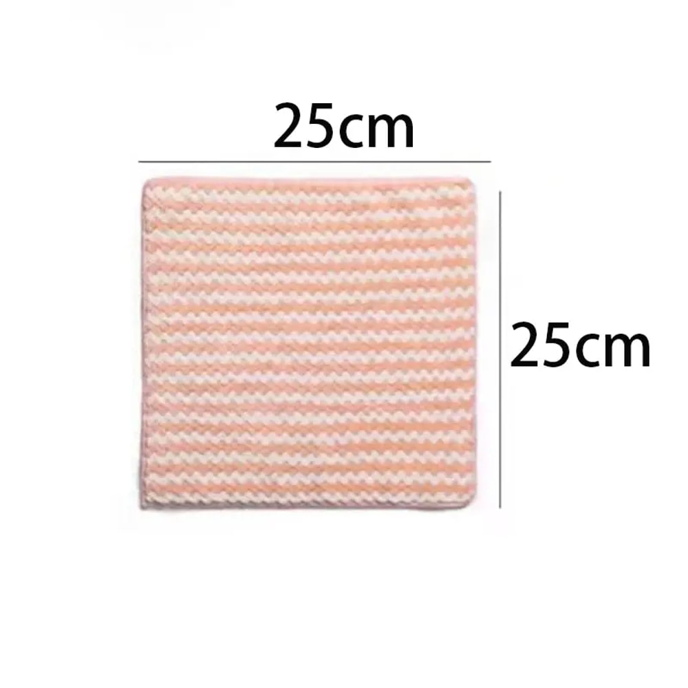 Kitchen Household Scouring Pad Rag, Coral Fleece, Water Absorbing and Oil Resistant