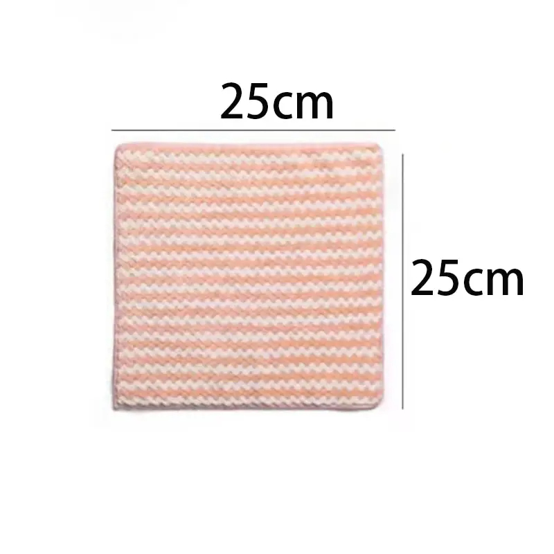 Kitchen Household Scouring Pad Rag, Coral Fleece, Water Absorbing and Oil Resistant