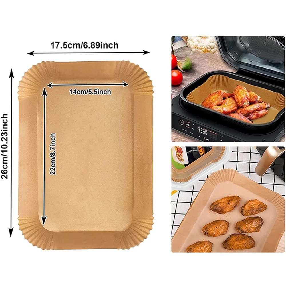 NonStick Baking Mat For Ninja Foodi Rectangle Disposable Airfryer Liner Waterproof Oilproof Paper 5