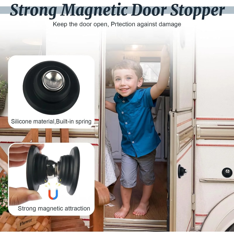 RV Door Stop Retaining Catch Magnetic Kitchen Door Latch For Camper 1