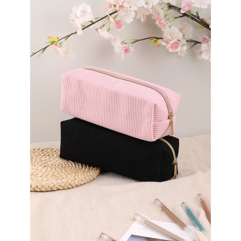 Large Capacity Pencil Case, School Supplies Stationery Bag, Solid Color Pencil Case for School
