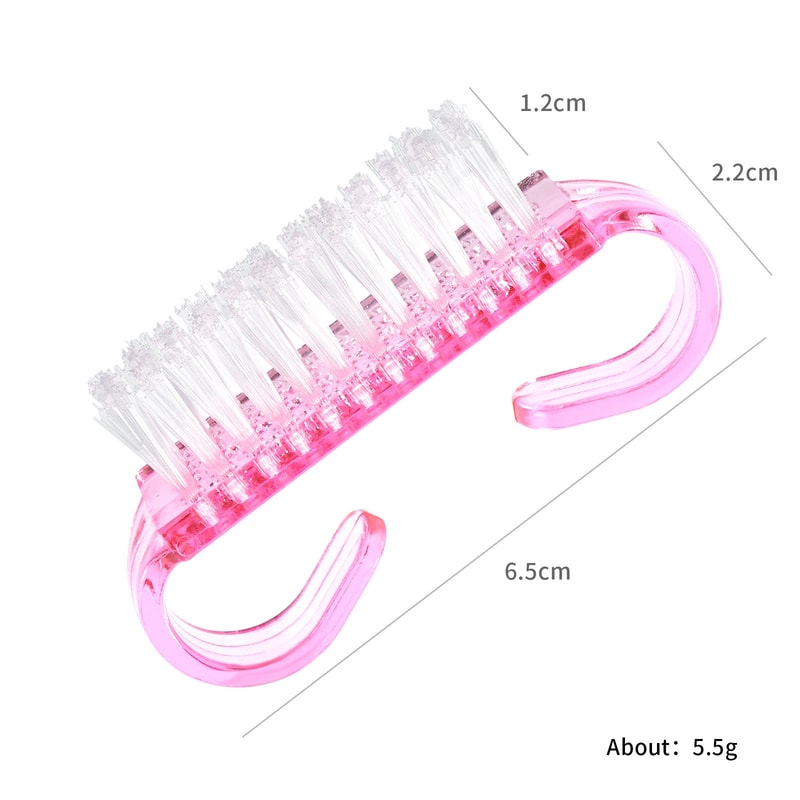 Soft Acrylic Nail Brush Pink Color Nail Art Pedicure Cleaning Brush File Tools Set For Manicure 4