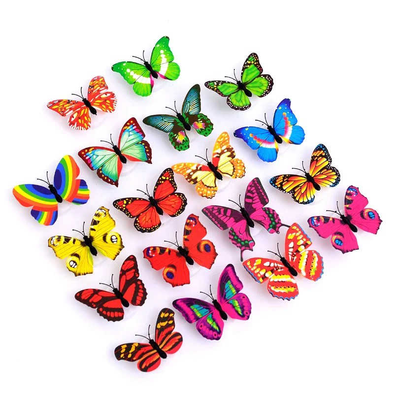 Colorful Butterfly Night Light, Funny Glowing LED Stickable Wall Lights, DIY Creative Home Decor