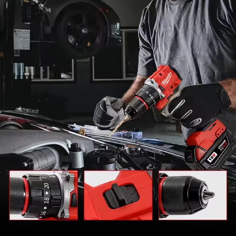 Brushless Milwaukee Electric Drill Cordless Impact Drill Milwaukee Battery Pin Power Tool For Decor 0