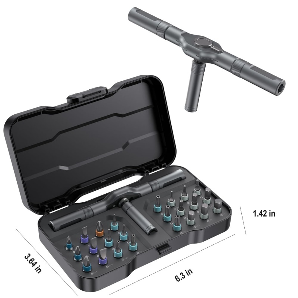 Precision Magnetic Bits Ratchet Screwdriver Set with Detachable Handle, Multi-Purpose Mini Screwdriver Kit for DIY Tasks