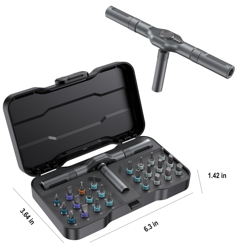 Precision Magnetic Bits Ratchet Screwdriver Set with Detachable Handle, Multi-Purpose Mini Screwdriver Kit for DIY Tasks