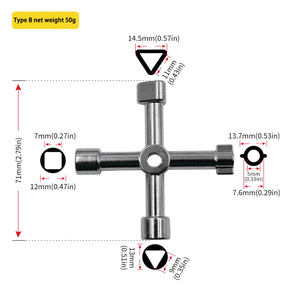 Multipurpose Screwdriver Tool Set Portable For Electric Cabinet Elevator Watermeter Valve Inner Tri 5