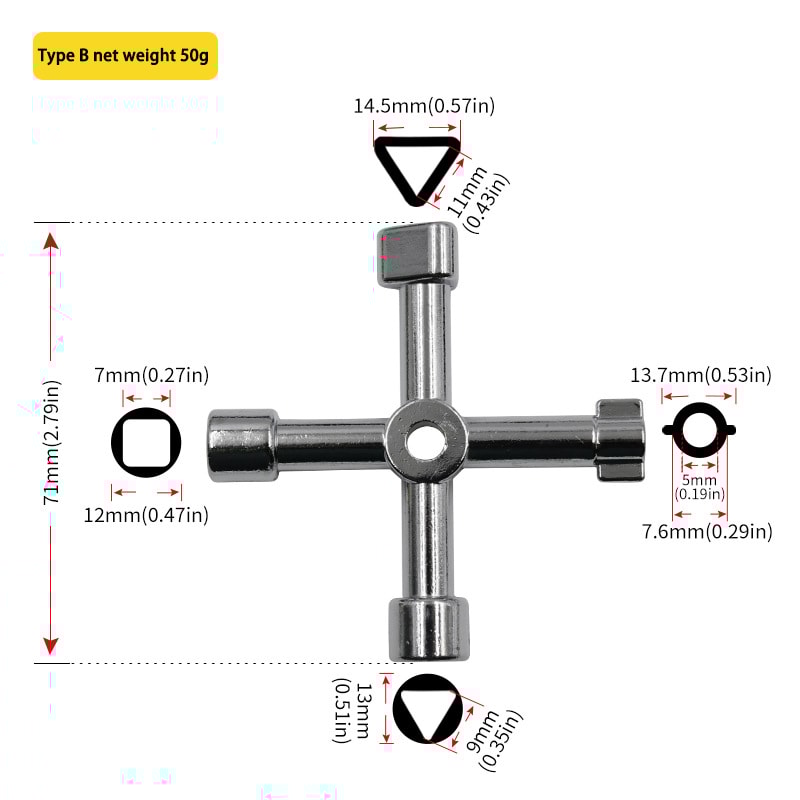 Multipurpose Screwdriver Tool Set Portable For Electric Cabinet Elevator Watermeter Valve Inner Tri 5